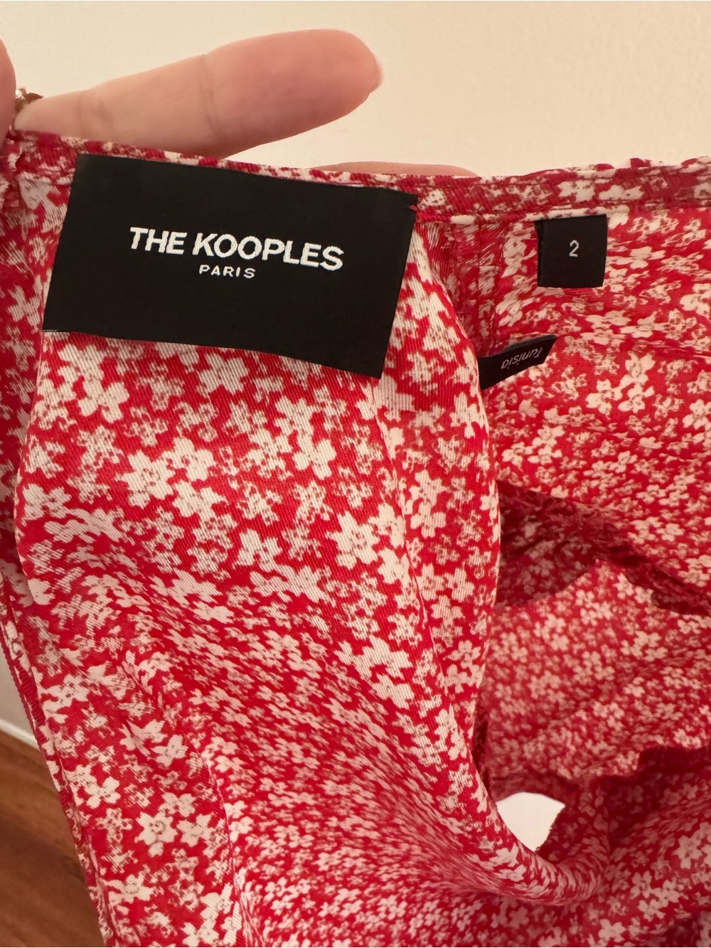 The Kooples Red Floral Button-Front Midi Dress - Picture 8 of 9